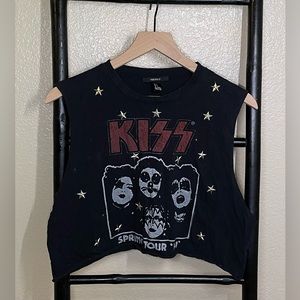 Forever 21 Kiss band muscle graphic tee size S